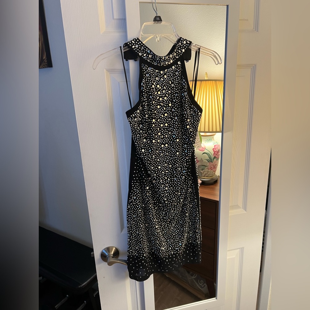 Bejeweled mini dress